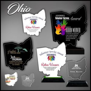 Ohio Acrylic State Shaped Award