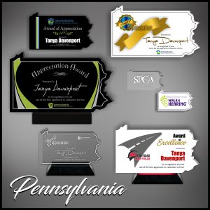 Pennsylvania Acrylic State Shaped Award