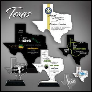 Texas Acrylic State Shaped Award