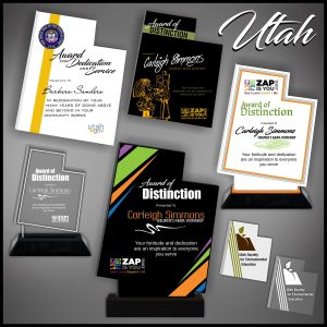 Utah Acrylic State Shaped Award