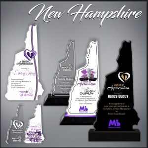 New Hampshire Acrylic State Shaped Award